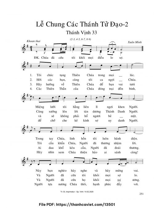Lễ chung các Thánh Tử Đạo [2] - Xuân Minh - trang 1