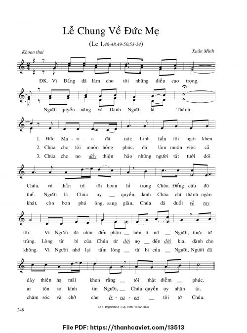 Lễ chung về Đức Mẹ [1] - Xuân Minh - trang 1