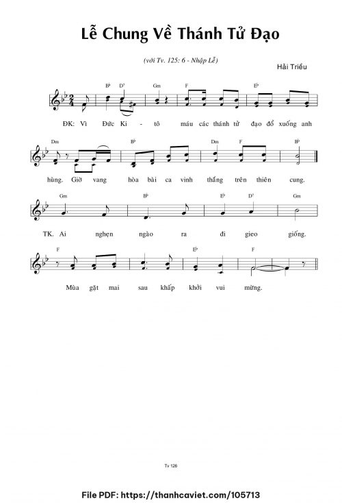 Lễ chung về Thánh Tử Đạo - Hải Triều - trang 1