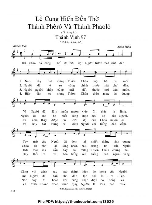 Lễ cung hiến đền thờ Thánh Phêrô và Thánh Phaolô - Xuân Minh - trang 1