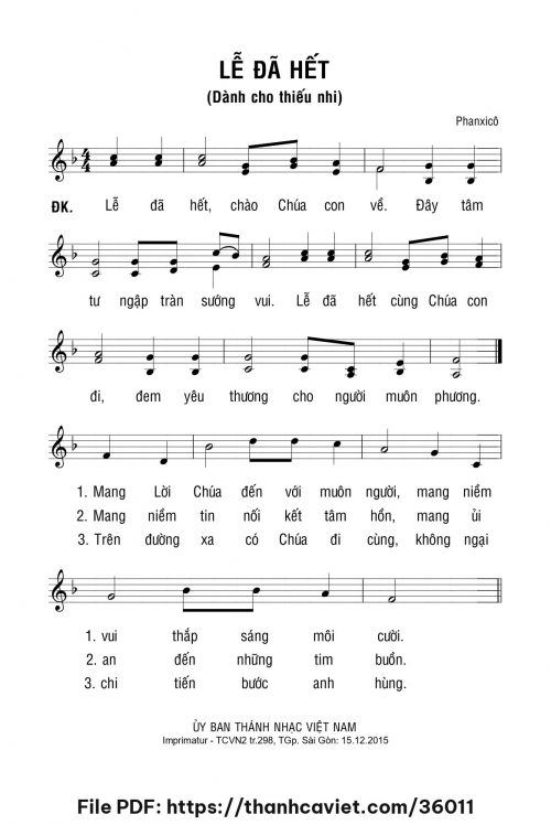 Lễ đã hết - Phanxicô - trang 1