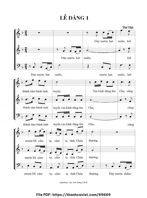 Lễ dâng 1 - Thế Việt - trang 1