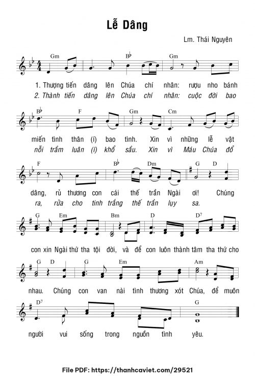 Lễ dâng - Lm. Thái Nguyên - trang 1
