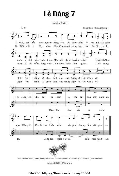 Lễ dâng 7 - Công Giáo - Dương Quang - trang 1