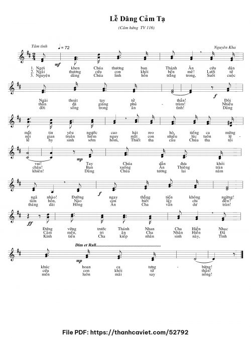 Lễ dâng cảm tạ - Nguyên Kha - trang 1