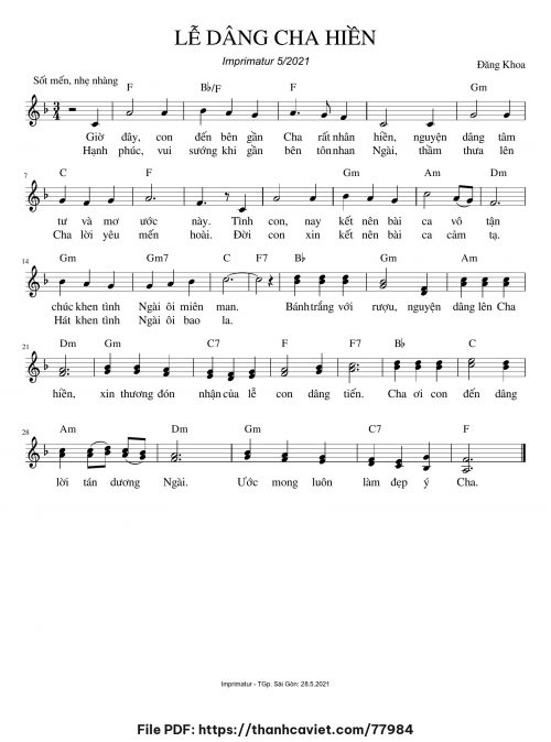 Lễ dâng Cha hiền - Đăng Khoa - trang 1