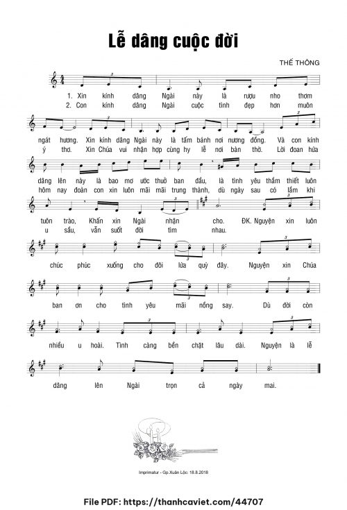 Lễ dâng cuộc đời - Thế Thông - trang 1