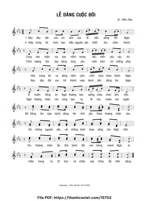 Lễ dâng cuộc đời - Sr. Hiền Hòa - trang 1