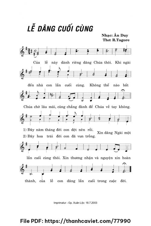Lễ dâng cuối cùng - Ân Duy - trang 1