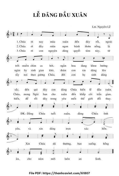 Lễ dâng đầu xuân - Lm. Nguyên Lễ - trang 1