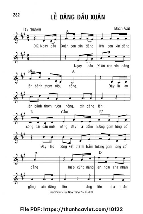 Lễ dâng đầu xuân - Lm. Bạch Vân - trang 1