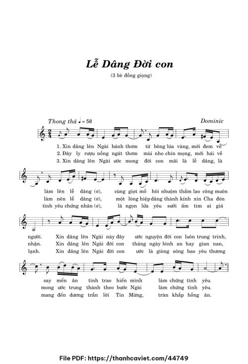 Lễ dâng đời con - Lm. Dominic - trang 1