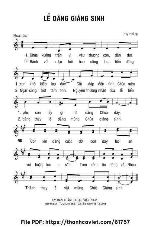 Lễ dâng Giáng Sinh - Lm. Huy Hoàng - trang 1