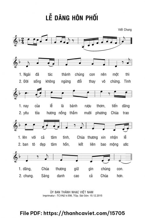 Lễ dâng hôn phối - Viết Chung - trang 1