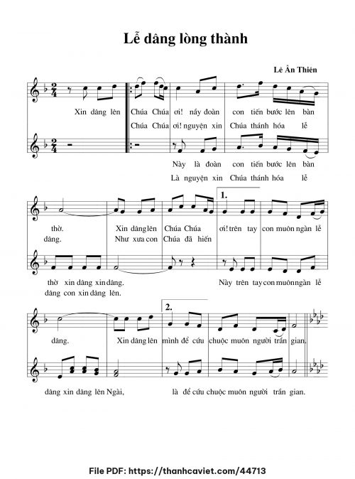 Lễ dâng lòng thành - Lê Ân Thiên - trang 1