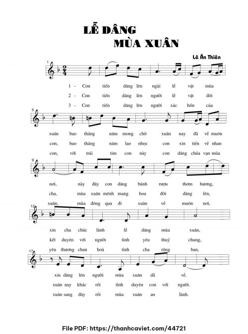 Lễ dâng mùa xuân - Lê Ân Thiên - trang 1