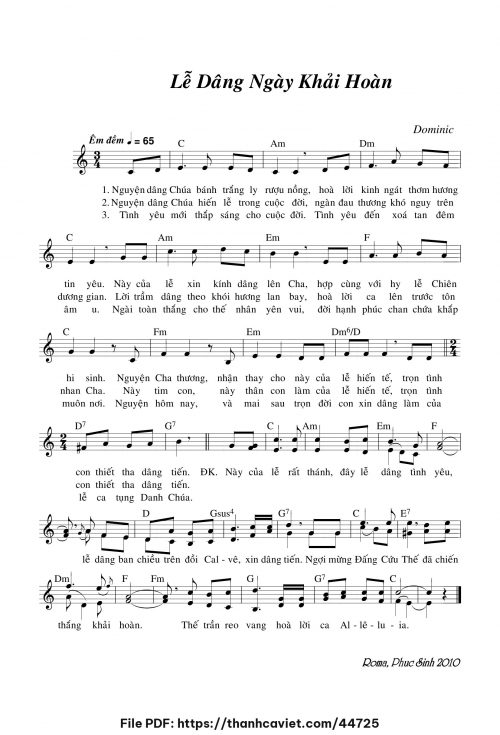 Lễ dâng ngày khải hoàn - Lm. Dominic - trang 1