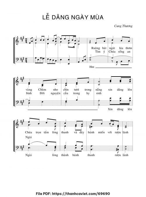Lễ dâng ngày mùa - Cung Thương - trang 1