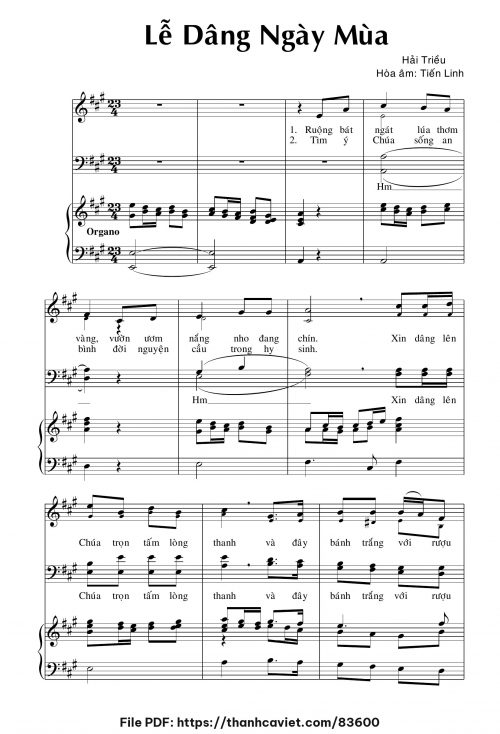 Lễ dâng ngày mùa 2 - Hải Triều - trang 1