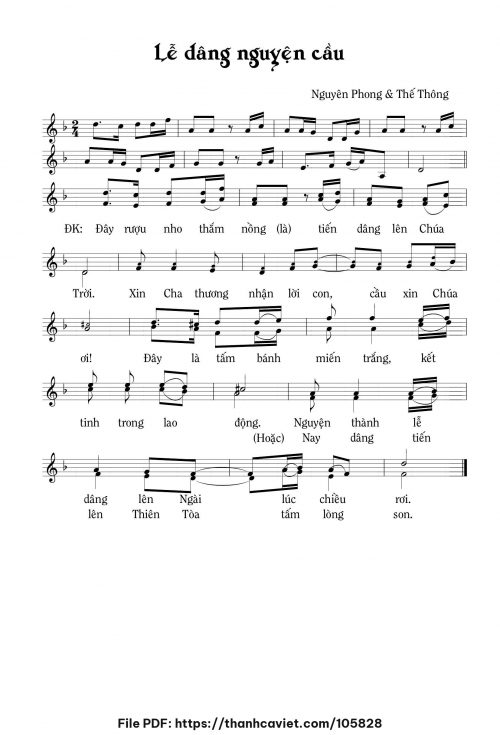 Lễ dâng nguyện cầu - Nguyên Phong - Thế Thông - trang 1