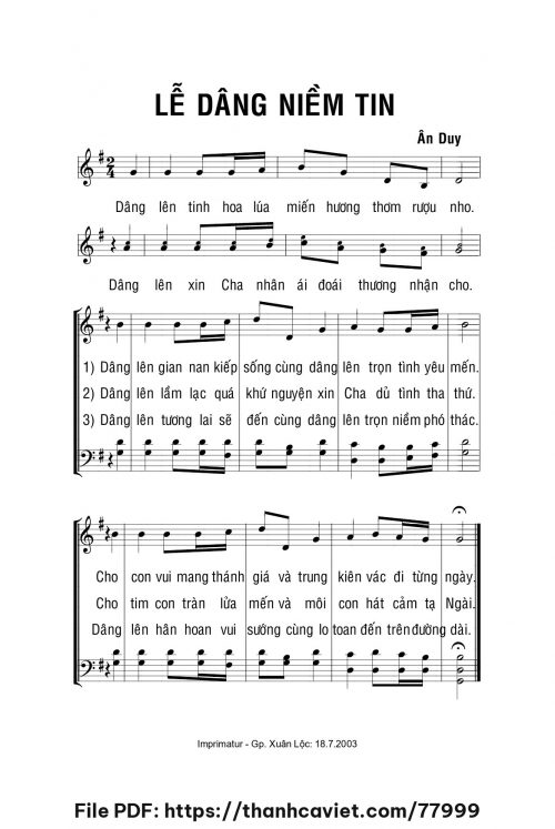 Lễ dâng niềm tin - Ân Duy - trang 1