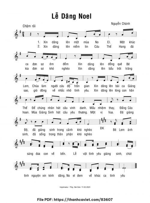 Lễ dâng Noel - Nguyễn Chánh - trang 1