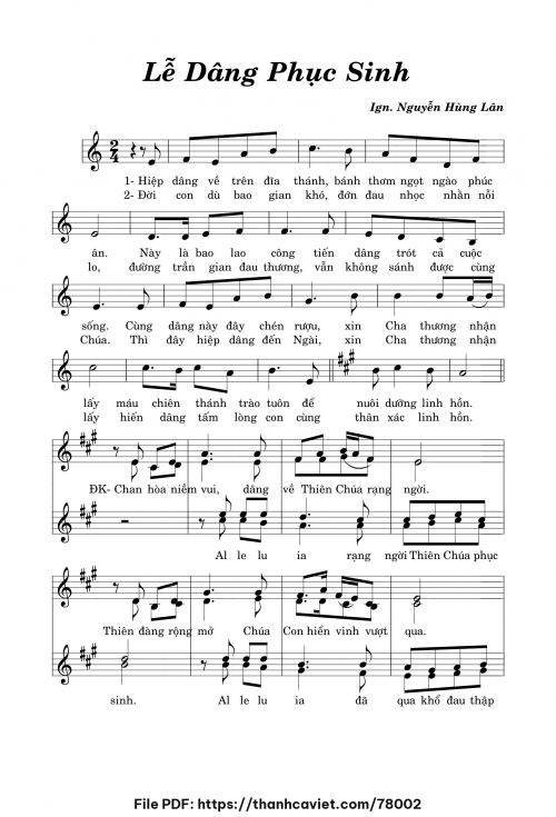 Lễ dâng Phục Sinh - Nguyễn Hùng Lân - trang 1