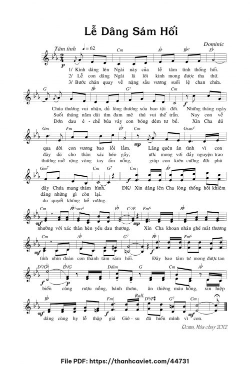 Lễ dâng sám hối - Lm. Dominic - trang 1