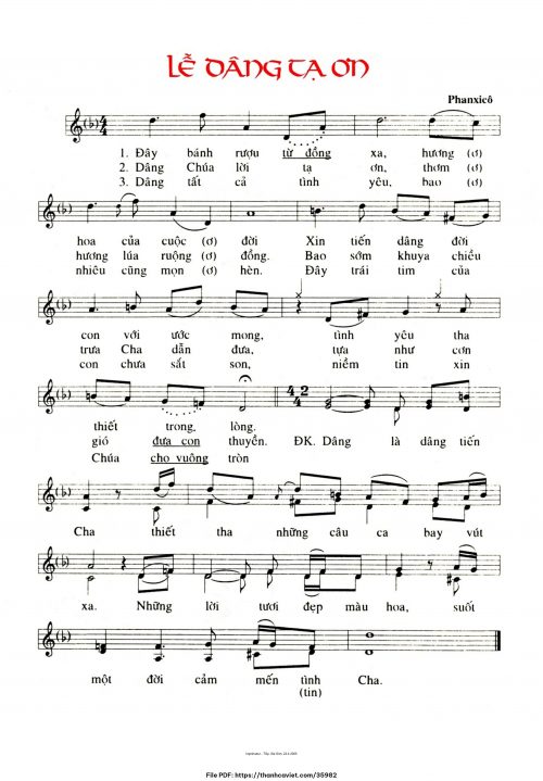 Lễ dâng tạ ơn - Phanxicô - trang 1