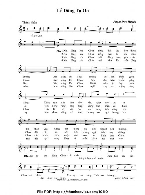 Lễ dâng tạ ơn - Phạm Đức Huyến - trang 1
