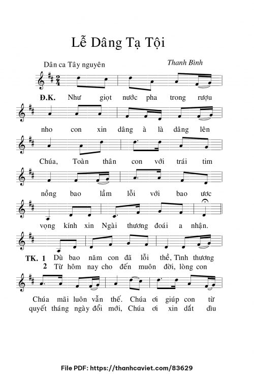 Lễ dâng tạ tội - Lm. Thanh Bình - trang 1