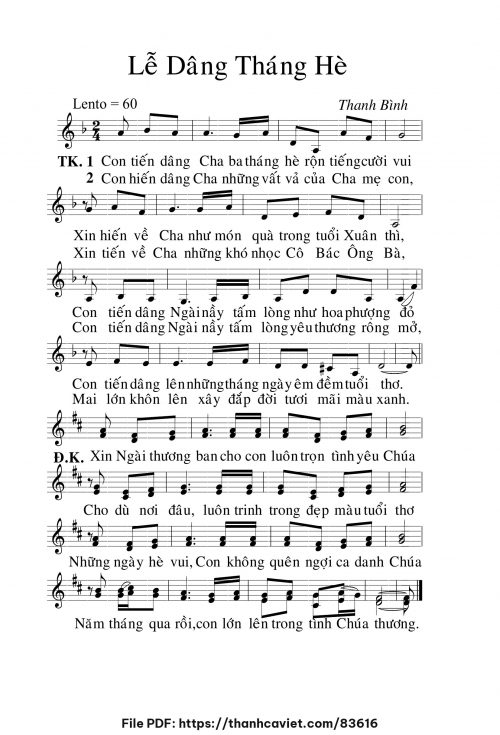 Lễ dâng tháng hè - Lm. Thanh Bình - trang 1