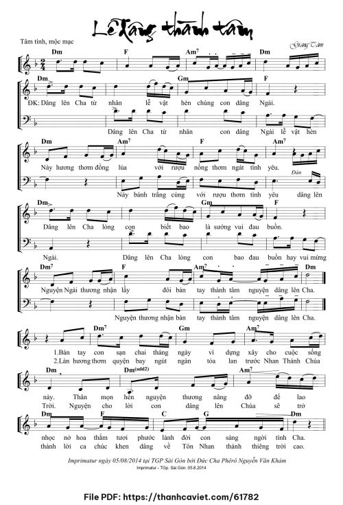 Lễ dâng thành tâm - Lm. Giang Tâm - trang 1