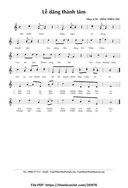 Lễ dâng thành tâm - Trầm Thiên Thu - trang 1