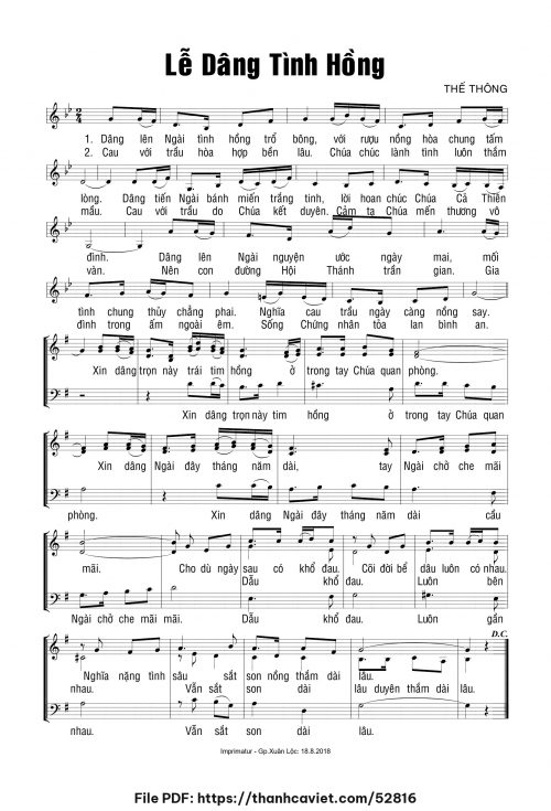 Lễ dâng tình hồng - Thế Thông - trang 1
