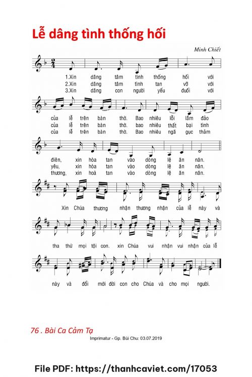 Lễ dâng tình thống hối - Lm. Minh Chiết - trang 1