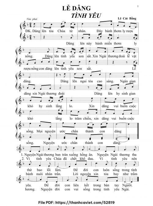 Lễ dâng tình yêu - Lê Cát Bằng - trang 1