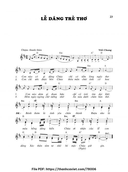 Lễ dâng trẻ thơ - Viết Chung - trang 1