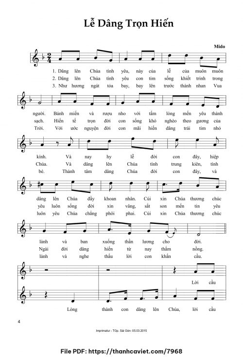 Lễ dâng trọn hiến - Mido - trang 1