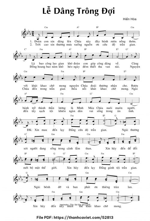Lễ dâng trông đợi - Sr. Hiền Hòa - trang 1