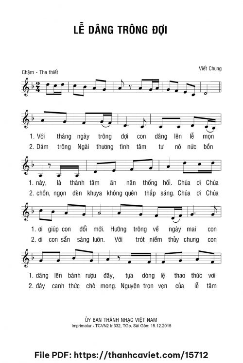 Lễ dâng trông đợi - Viết Chung - trang 1