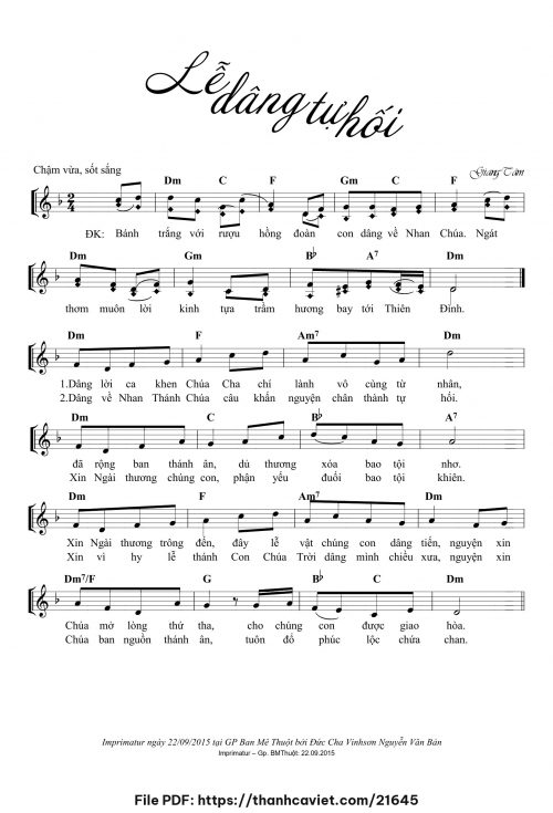 Lễ dâng tự hối - Lm. Giang Tâm - trang 1