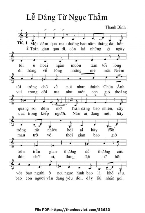 Lễ dâng từ ngục thẳm - Lm. Thanh Bình - trang 1