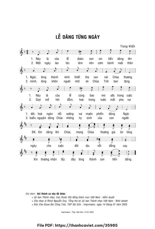 Lễ dâng từng ngày - Lm. Trọng Khẩn - trang 1