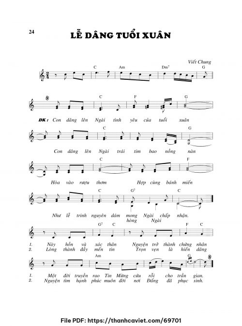 Lễ dâng tuổi xuân - Viết Chung - trang 1