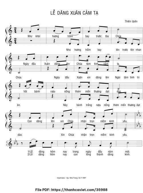 Lễ dâng xuân cảm tạ - Sr. Thiên Uyên - trang 1