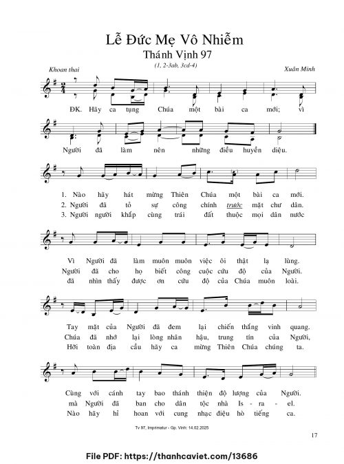 Lễ Đức mẹ Vô Nhiễm - Xuân Minh - trang 1