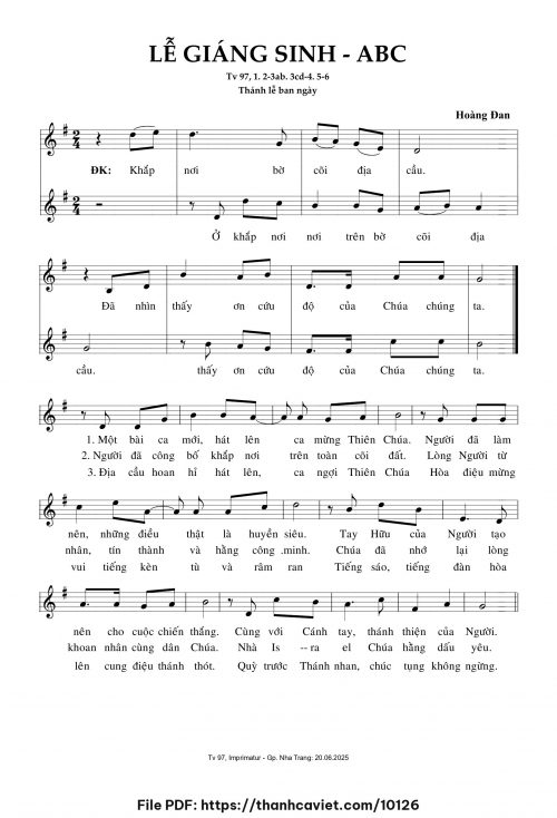 Lễ Giáng Sinh ABC – Thánh Lễ ban ngày - Hoàng Đan - trang 1