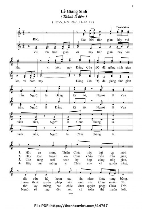 Lễ Giáng Sinh – Thánh Lễ Đêm - Thanh Nhàn - trang 1