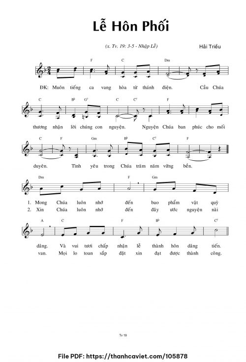Lễ Hôn phối - Hải Triều - trang 1